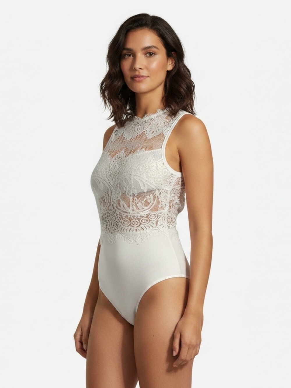 NWT white lace bodysuit